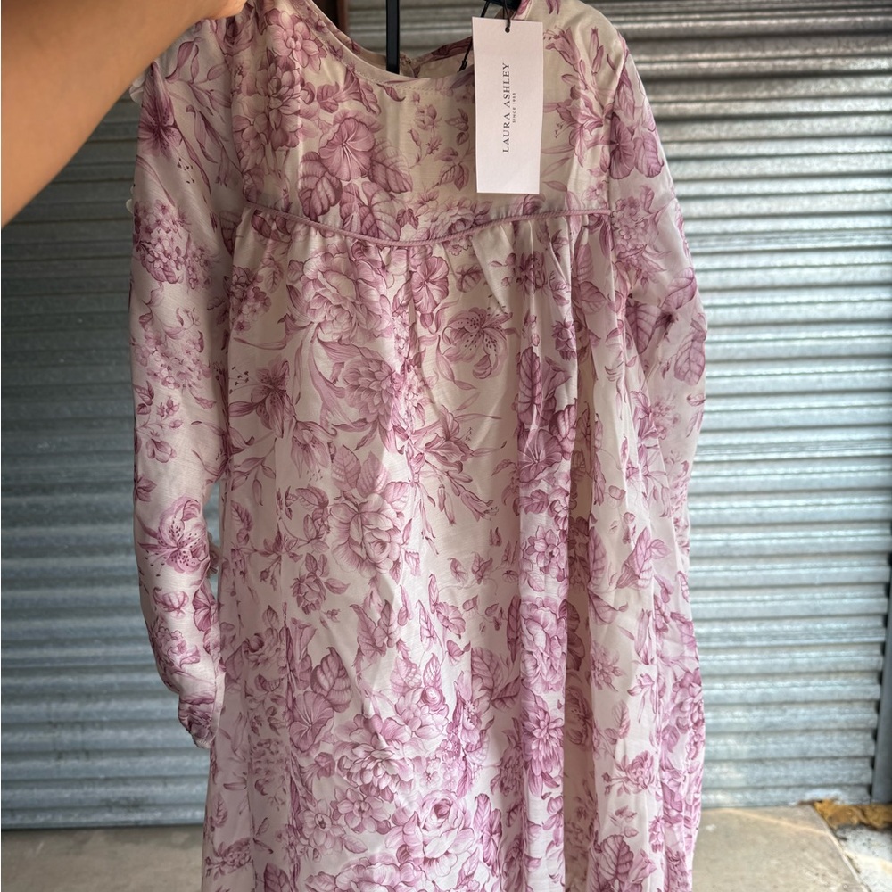 Floral Pink and White Dress